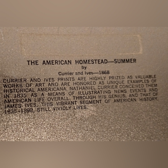 Vintage Currier & Ives Oval Tray - "The American Homestead" - Picture 3 of 11